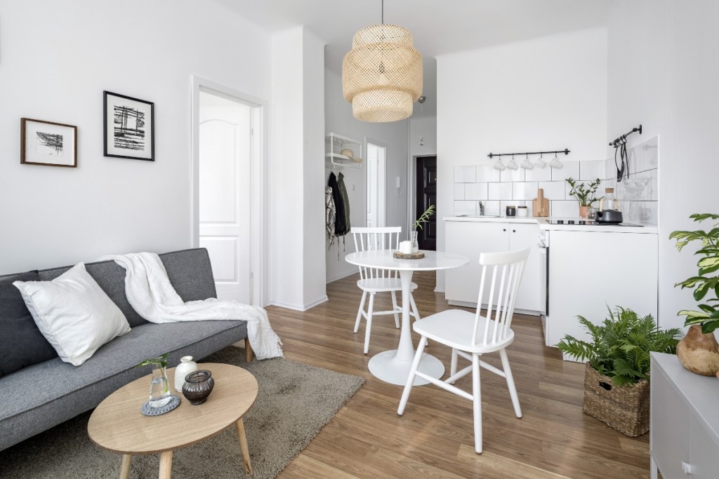modern studio apartment with raised furniture