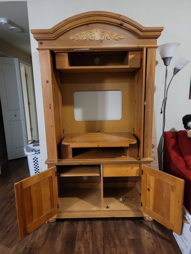 cool upcycled entertainment unit idea before