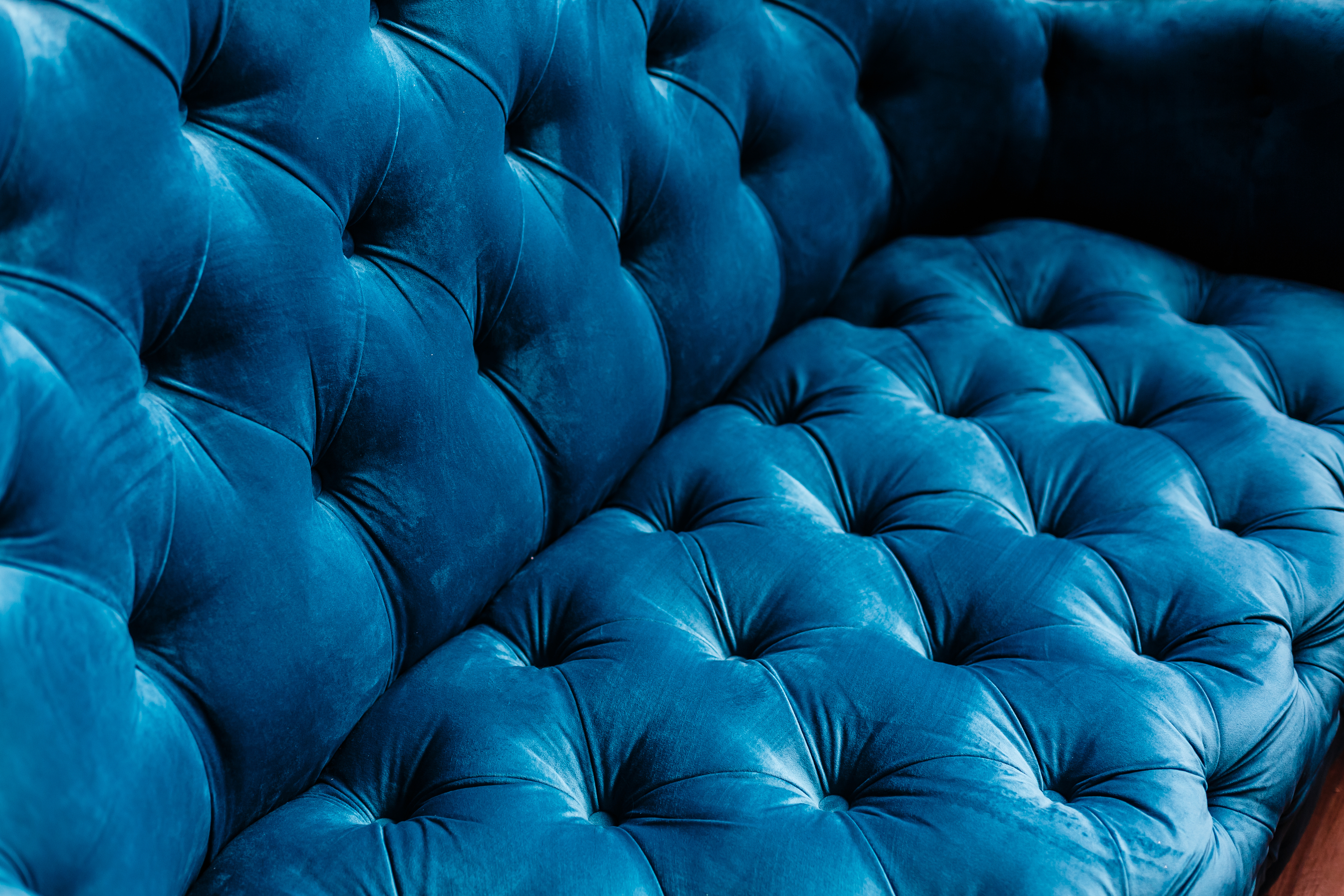 Velvet couch close-up
