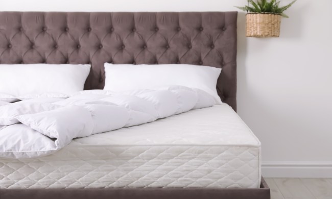 White bed and mattress