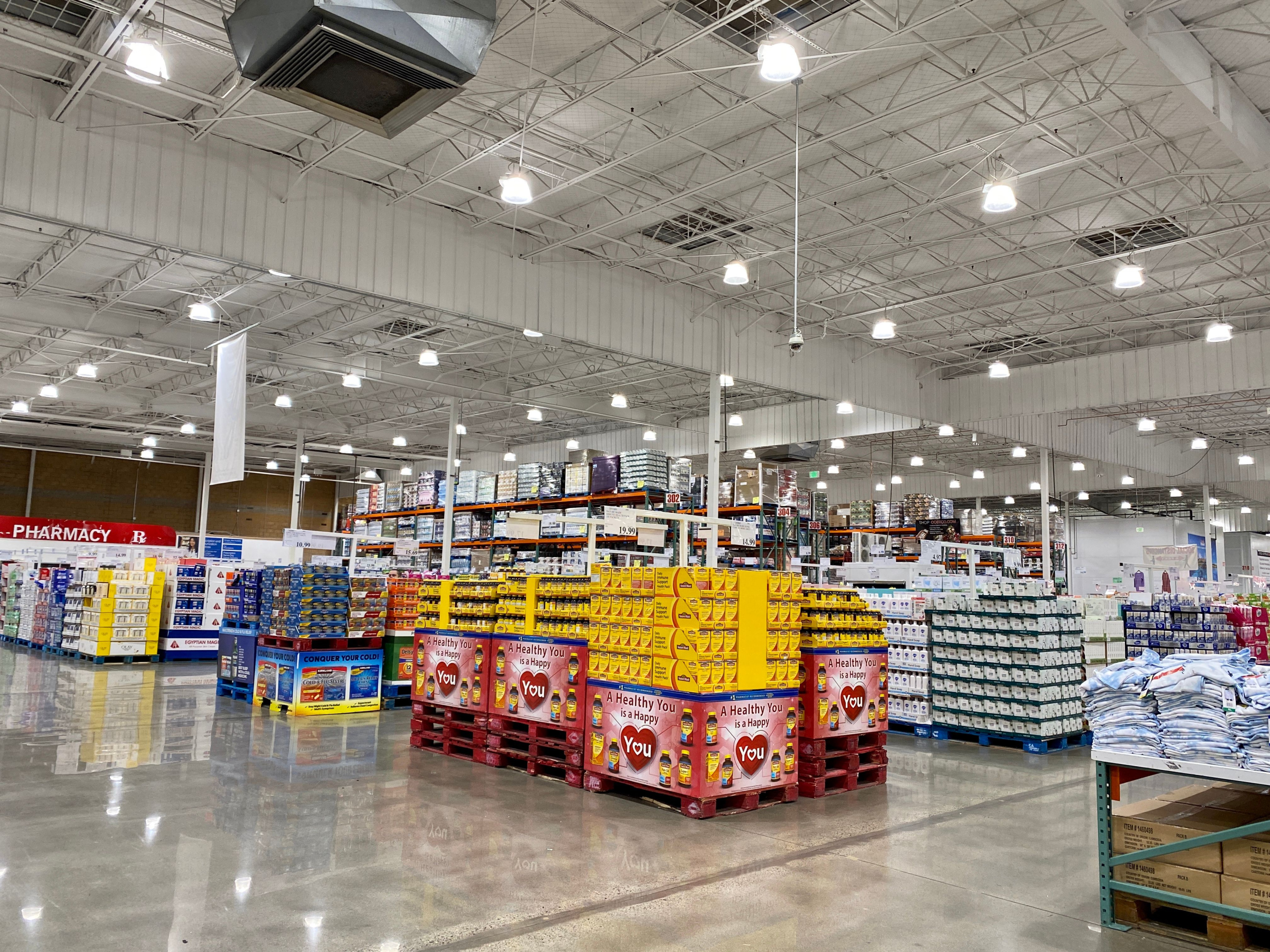 costco warehouse and grocery store interior