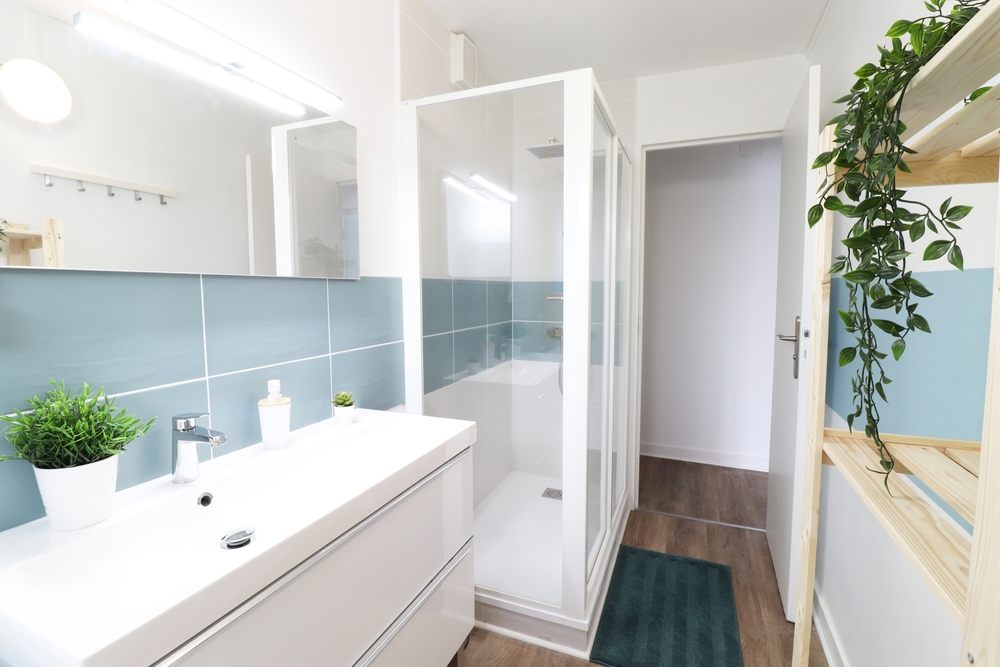 hanging vines in bathroom