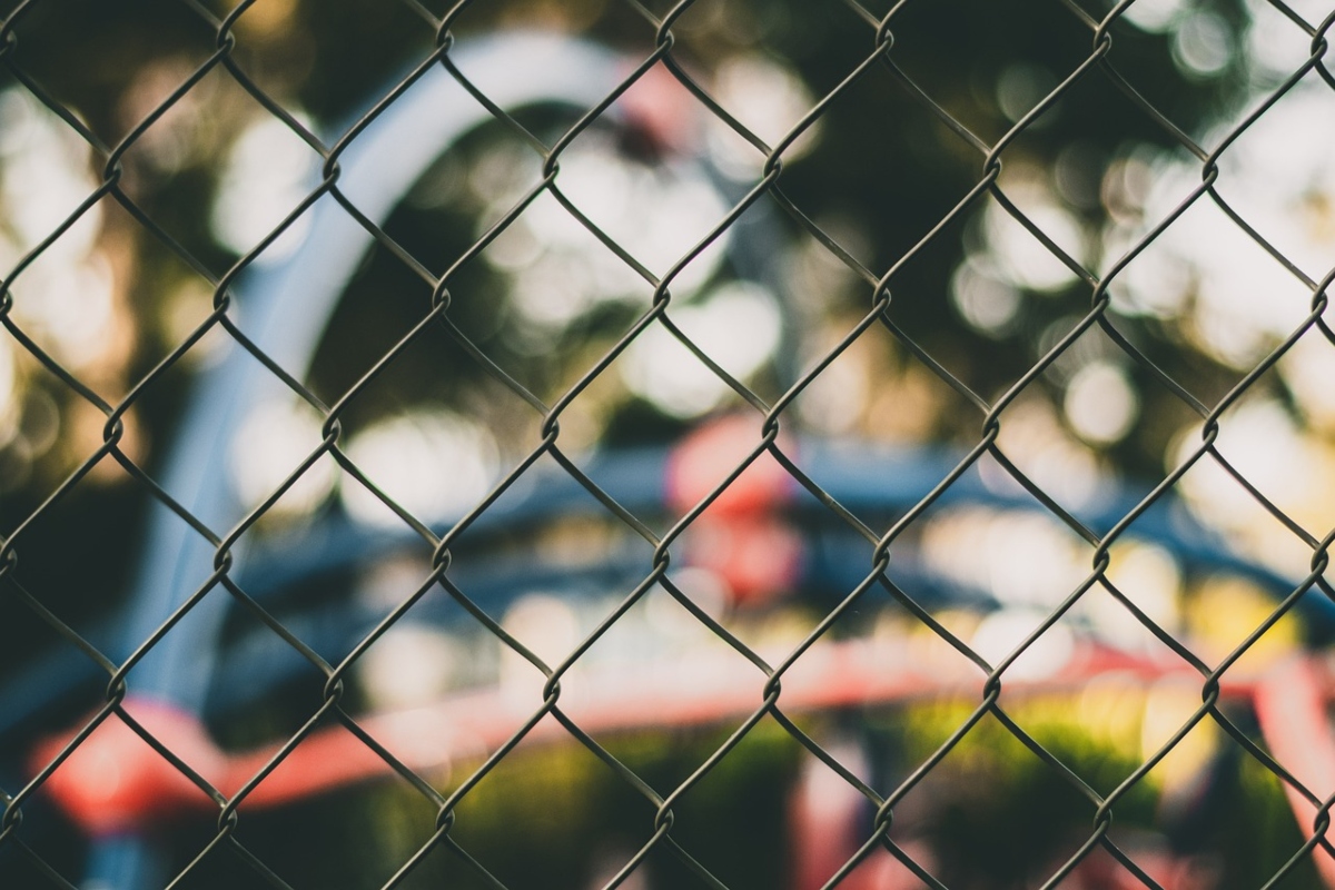 Chain-link fence close-up