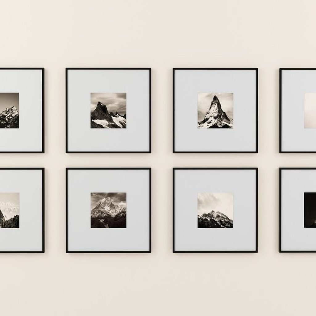 gallery wall art with black and white photos