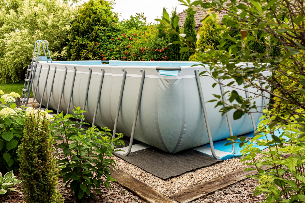 above-ground pool landscaping design