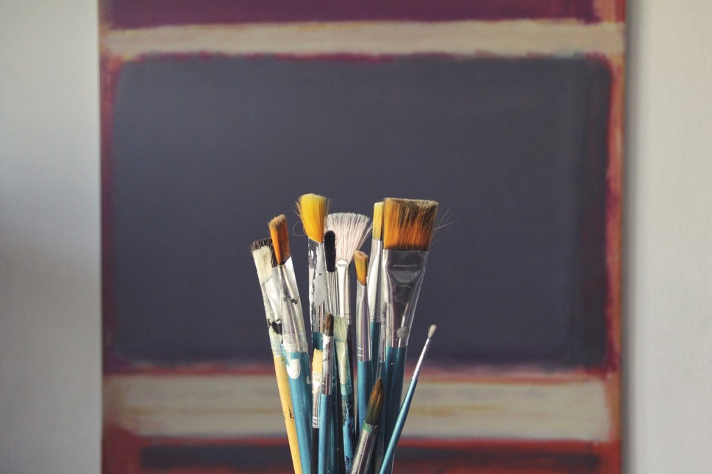 Paint brushes in a cup
