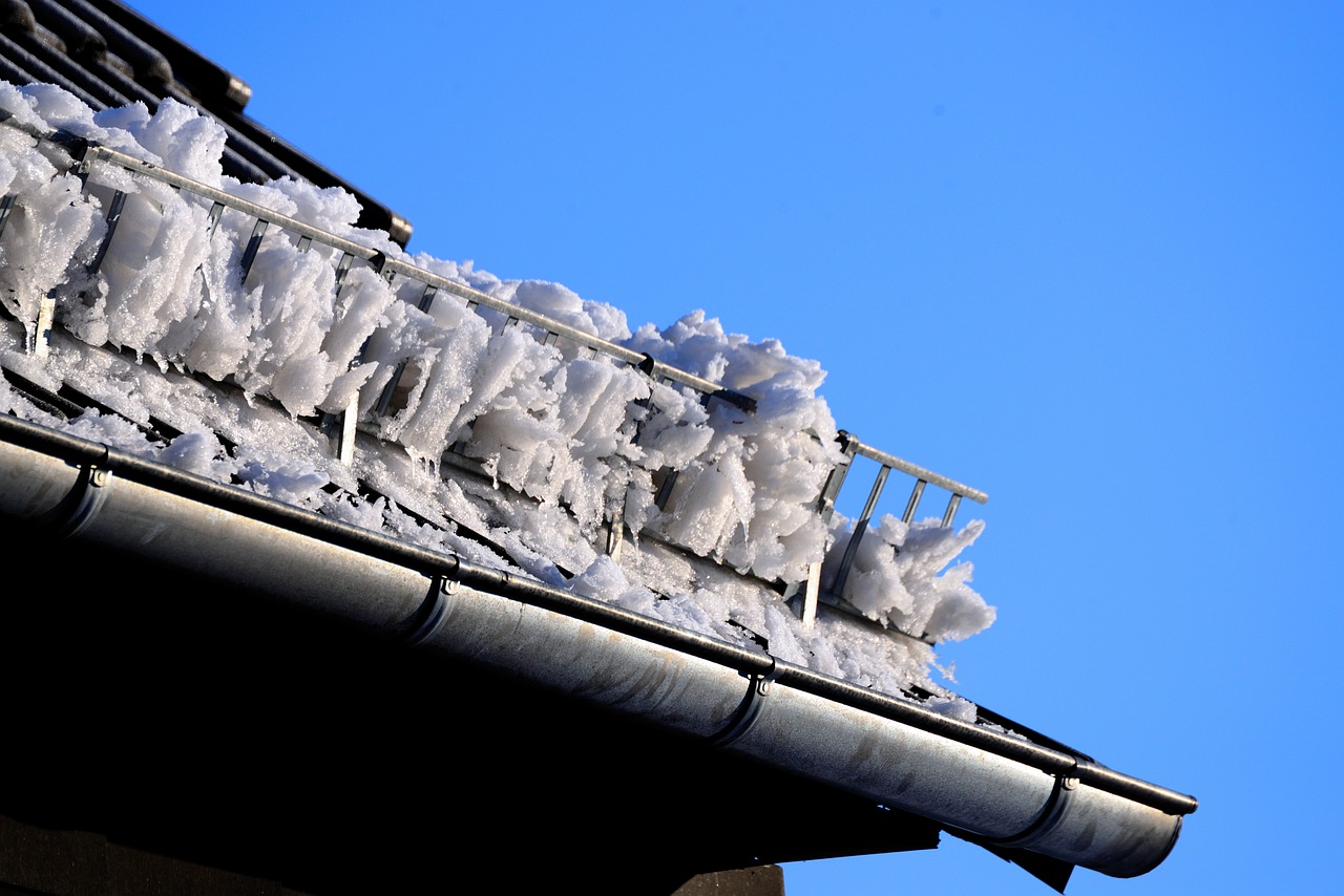Snow blockers on home gutters