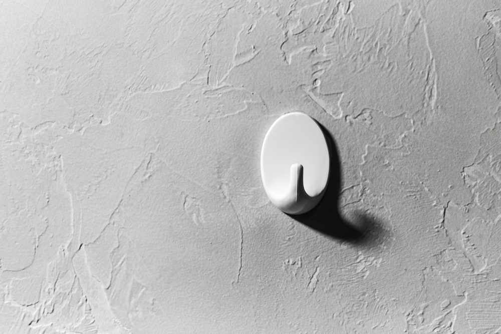 White hook on a wall